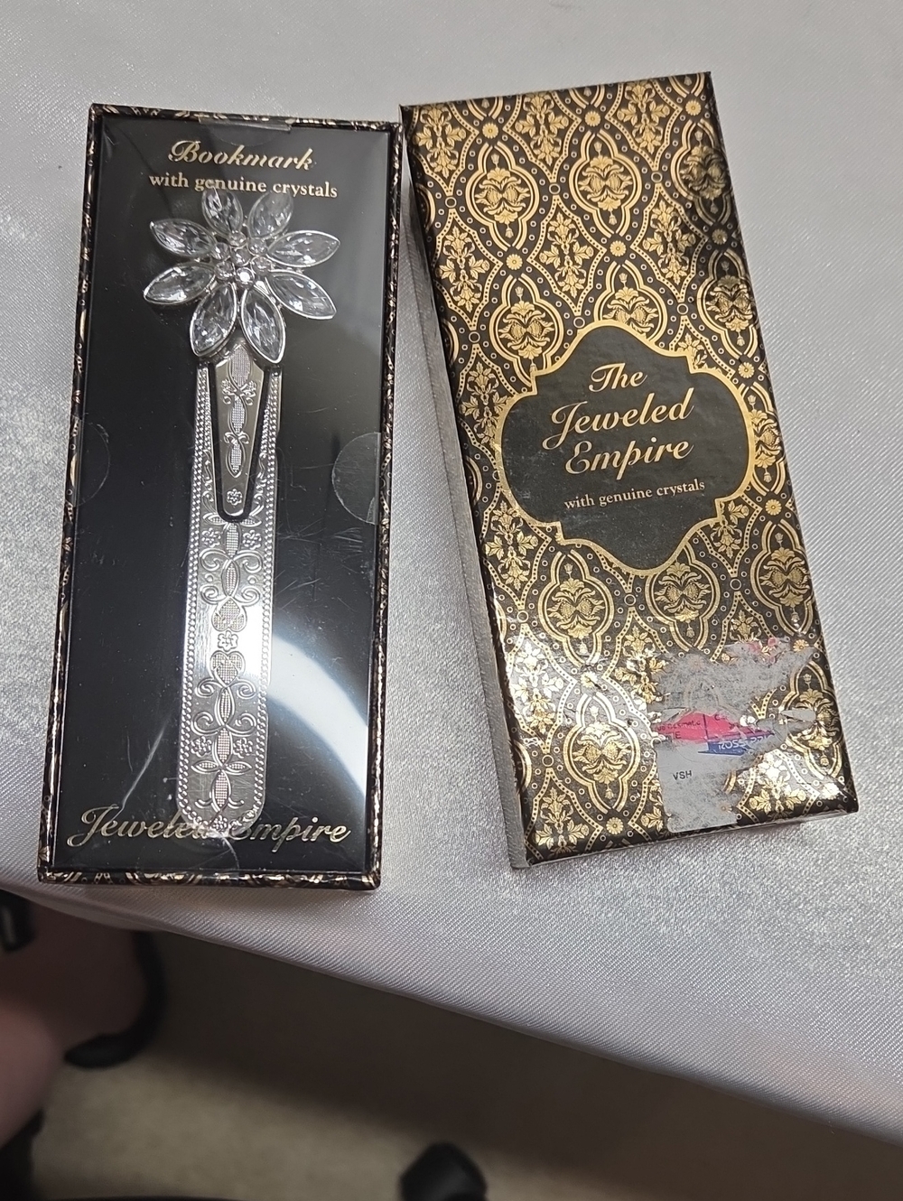 Silver Floral Crystal Bookmark NWT Bling Nerdy Bookworm Sentimental